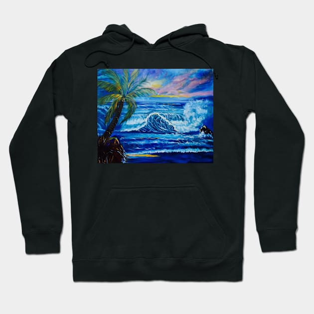 Tropical Hawaiian Sunset Hoodie by jennyleeandjim